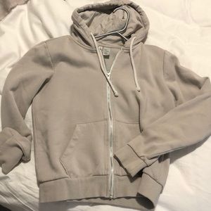 Small H&M beige zip up hoodie